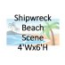 Shipwreck Beach Scene 4'Wx6'H